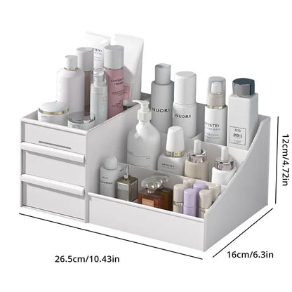 1pc White New Drawer Makeup Storage Box Dormitory Finishing Plastic Shelf Cosmetics Skin Care Dressing Table Desktop - Magic Market